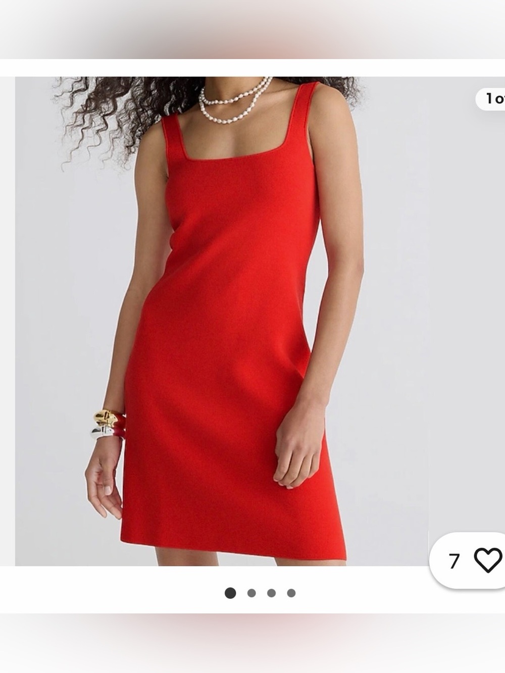 J. Crew Red Square Neck Sleeveless Mini Dress